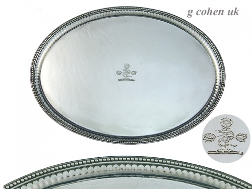 Pair Oval Georgian Silver Salvers London 1783/6